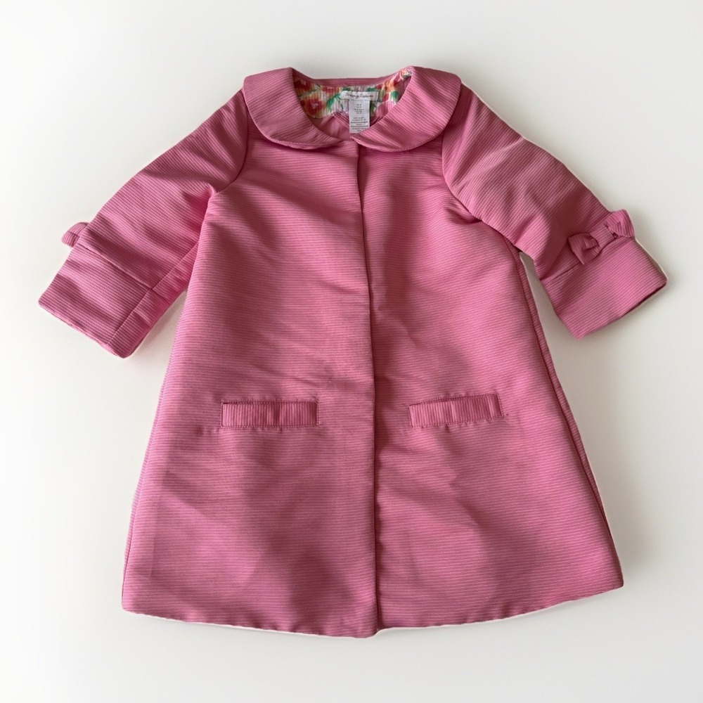 Tommy Bahama Girls Pink Dress Jacket Bow Accents One Button Size 10 Cute Spring